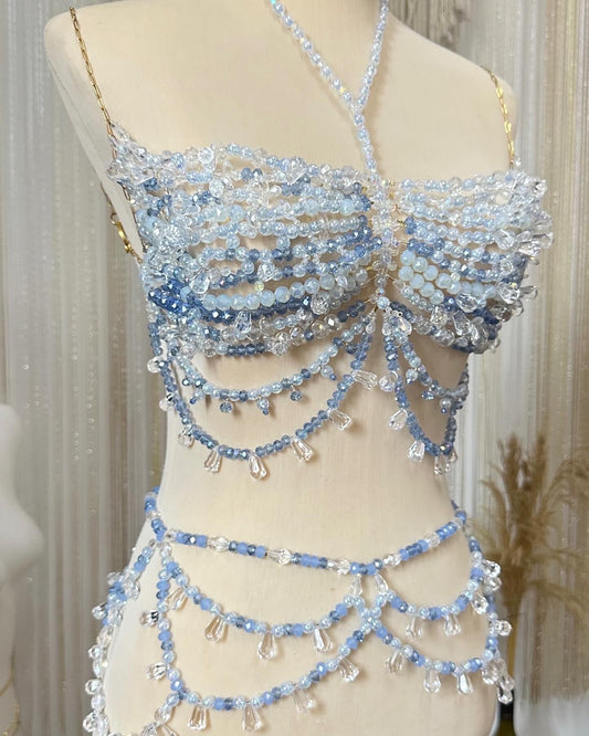 'Crystal Water' Jewel Bra & Waist Chain