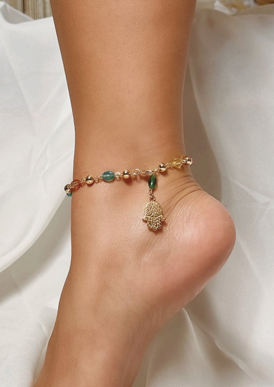 Aura Hamsa Charmed Anklet