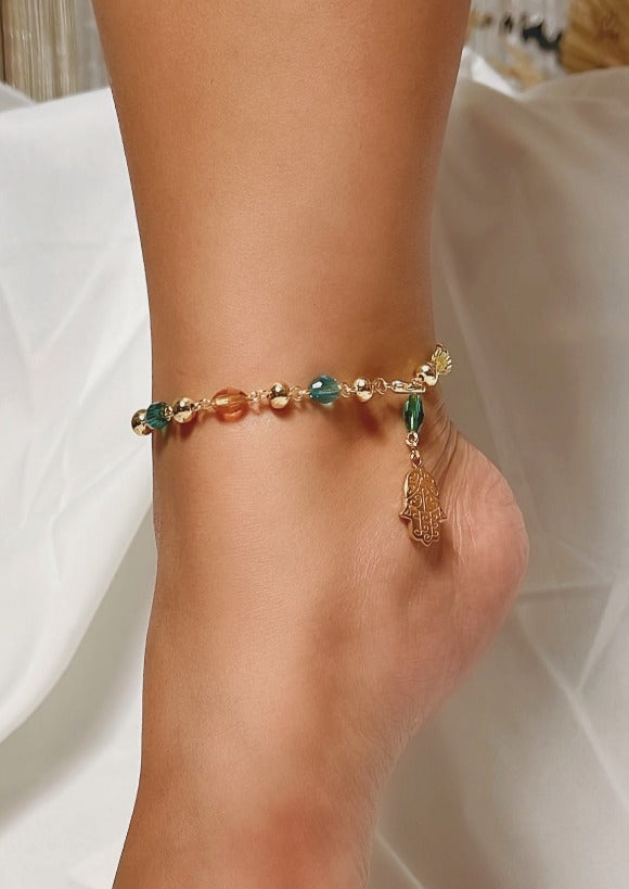 Aura Hamsa Charmed Anklet