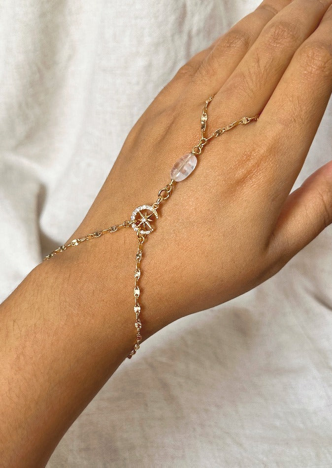 Crescent Quartz Handchain