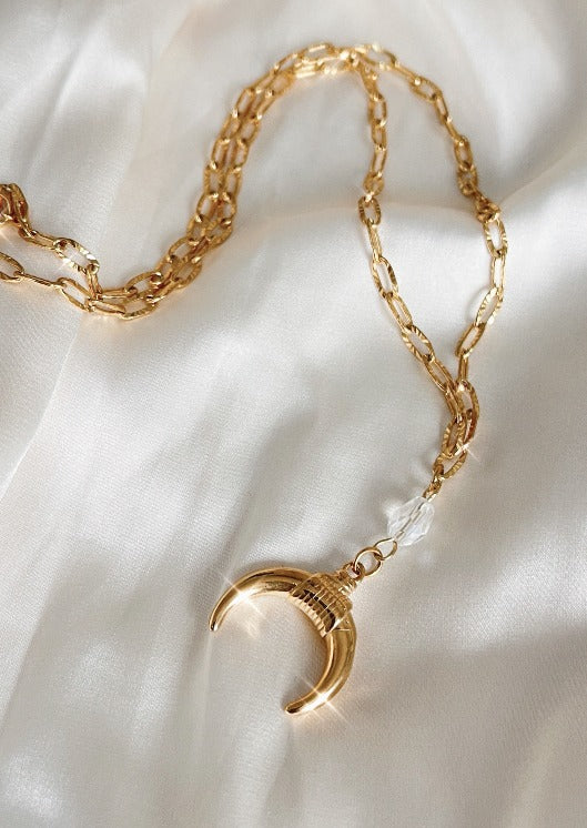 Handmade crescent moon necklace by Stoneriver Philippines. Shipping worldwide.