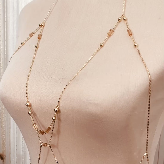 Halter Bra Body Chain. Body Jewels made in the Philippines by Stoneriver by Kim Sabala. Shipping worldwide.