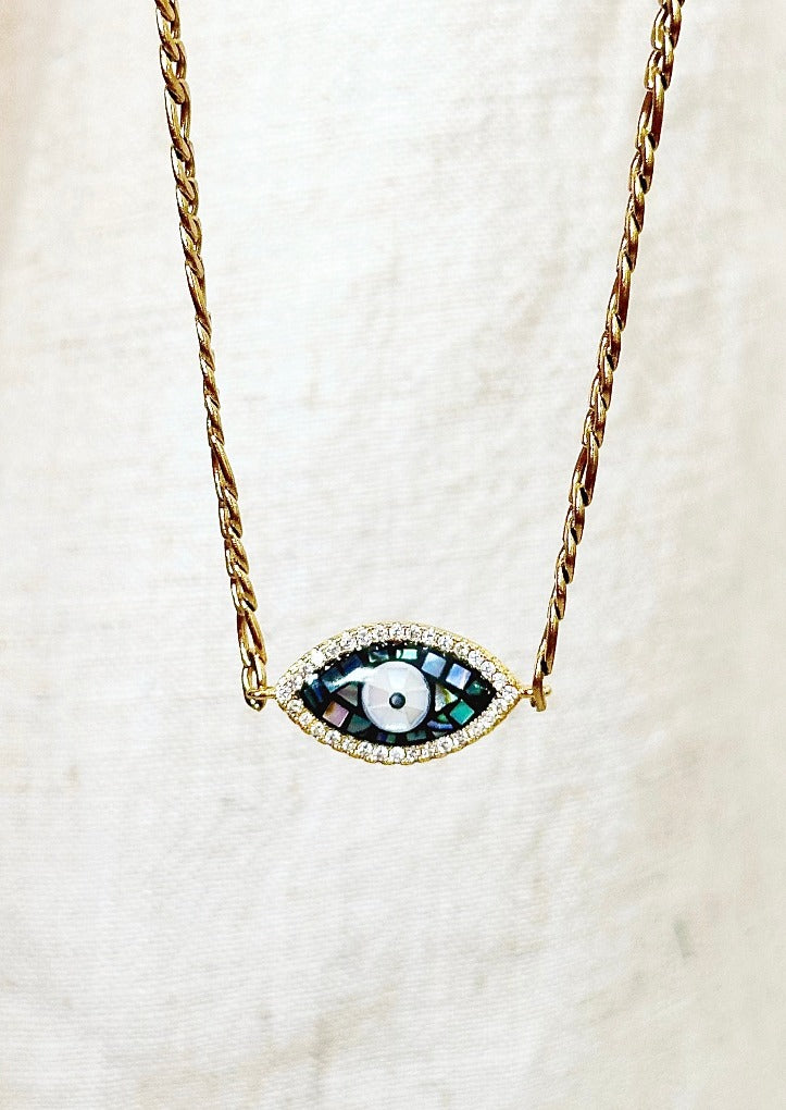 Pave Evil Eye Necklace