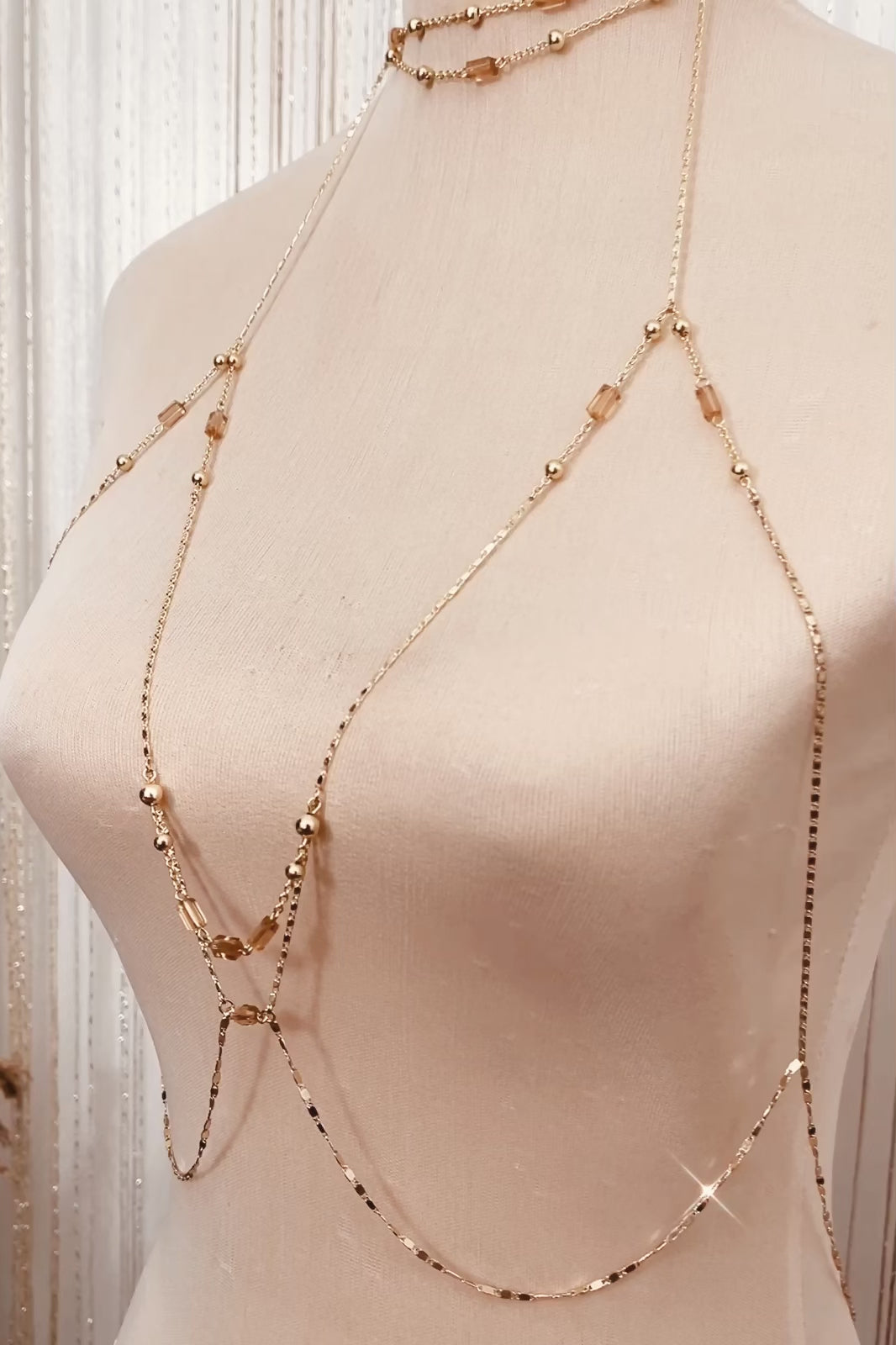 Halter Bra Body Chain. Body Jewels made in the Philippines by Stoneriver by Kim Sabala. Shipping worldwide.